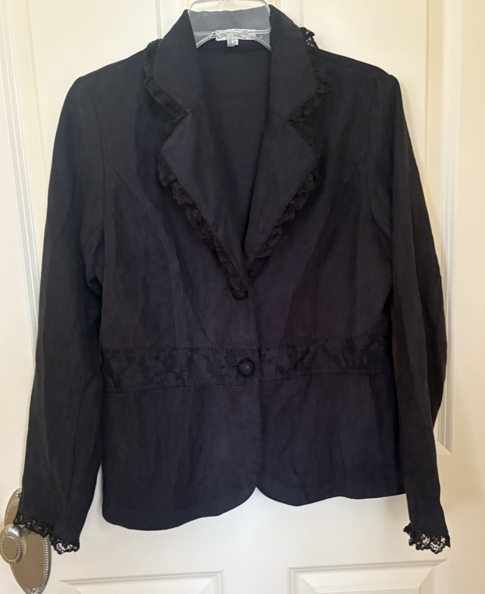 Claudia Richard Black Blazer Size Medium Jacket Fairycore Office Whimsy